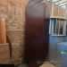 108" x 48" Mahogany Racetrack Boardroom Table w/ Barrel Bases